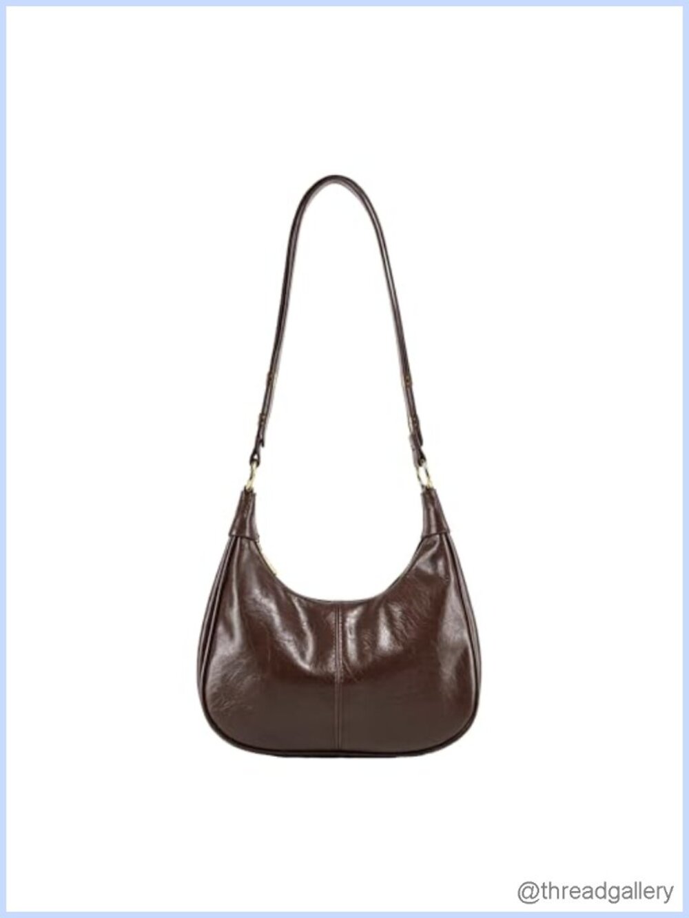 Small Crescent Hobo Bag Faux Leather Adjustable Crossbody Shoulder Purse